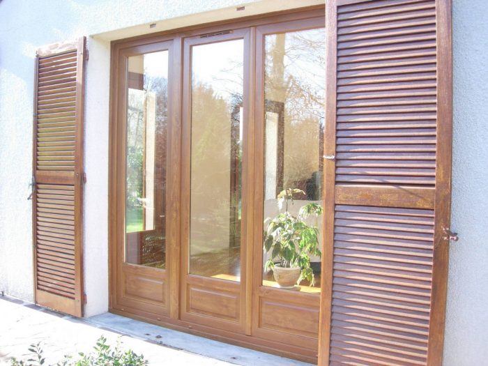 Porte fenêtre PVC chêne doré sur mesure